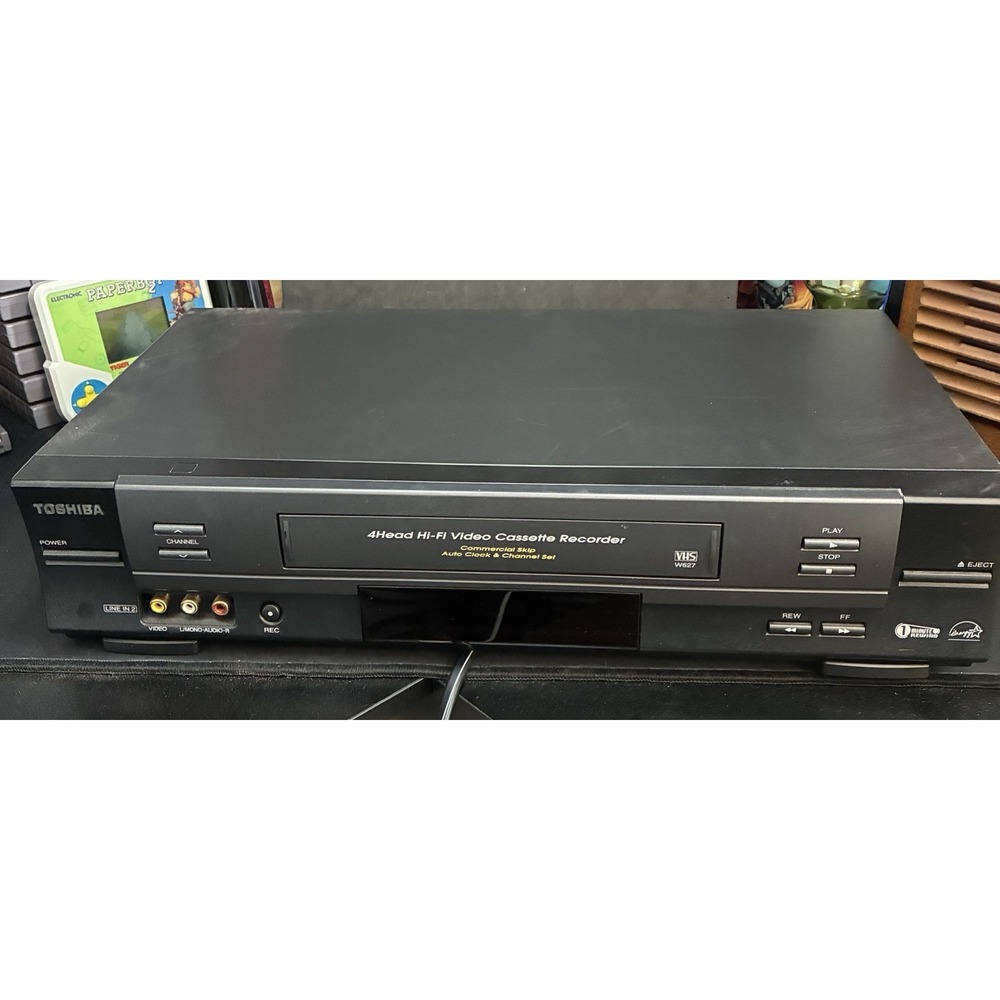 Toshiba W-627 VCR VHS Player Recorder 4 Head Hi-Fi Tested Working No Remote Good